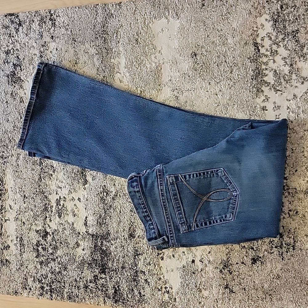 CALVIN KLINE FLARE MEDIUM WASH WOMENS JEANS SIZE 10X32 - Picture 7 of 9